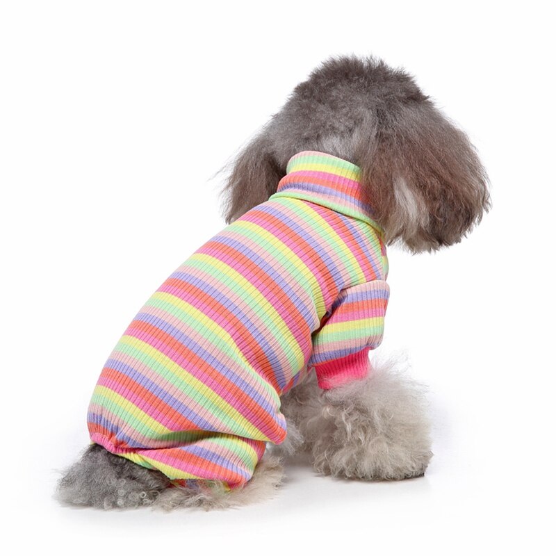 4- benet pyjamas stribe kæledyr hundetøj homewear hvalpetøj jumpsuit hundedragt alle årstider til små hunde ropa de perro