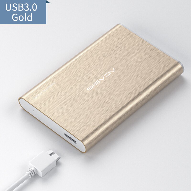 Acasis Hdd Behuizing Case 2.5 Sata Naar Usb 3.0 Externe Behuizing Hdd Case Hard Drive Voor Ssd Schijf Hdd Box met Usb Kabel: Gold