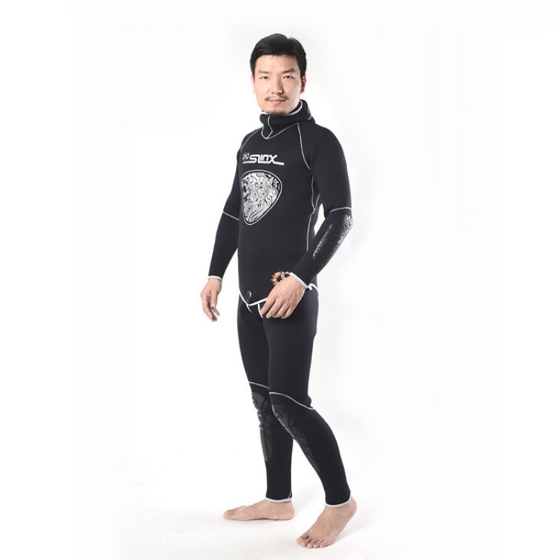 5MM Wetsuit 2 Piece Hood Wet Suit Scuba Wet Suit Diving Spearfishing Farmer John Neoprene Stretch Max Wetsuit