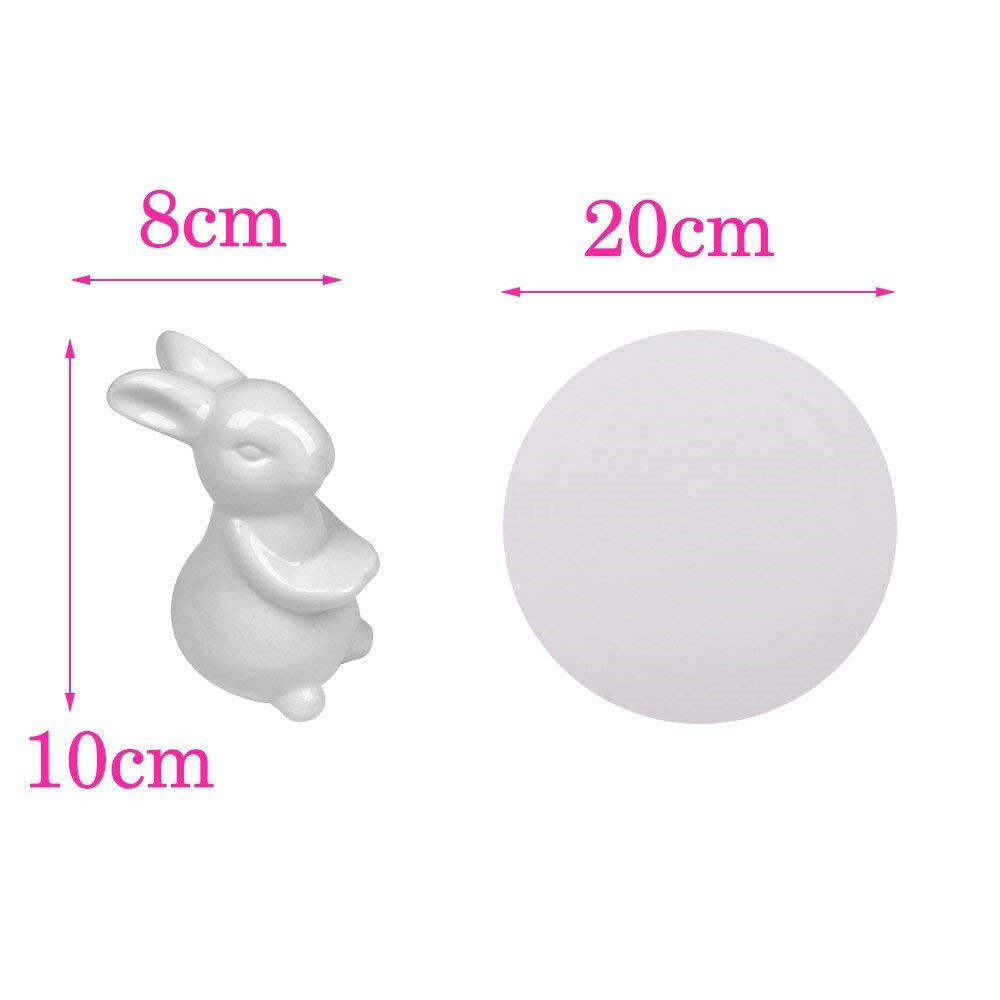 Plato para torta de porcelana cerámica blanca, soporte para pies de conejo, decoraciones creativas para el hogar, adornos de cerámica, accesorios, bandeja para pasteles de té