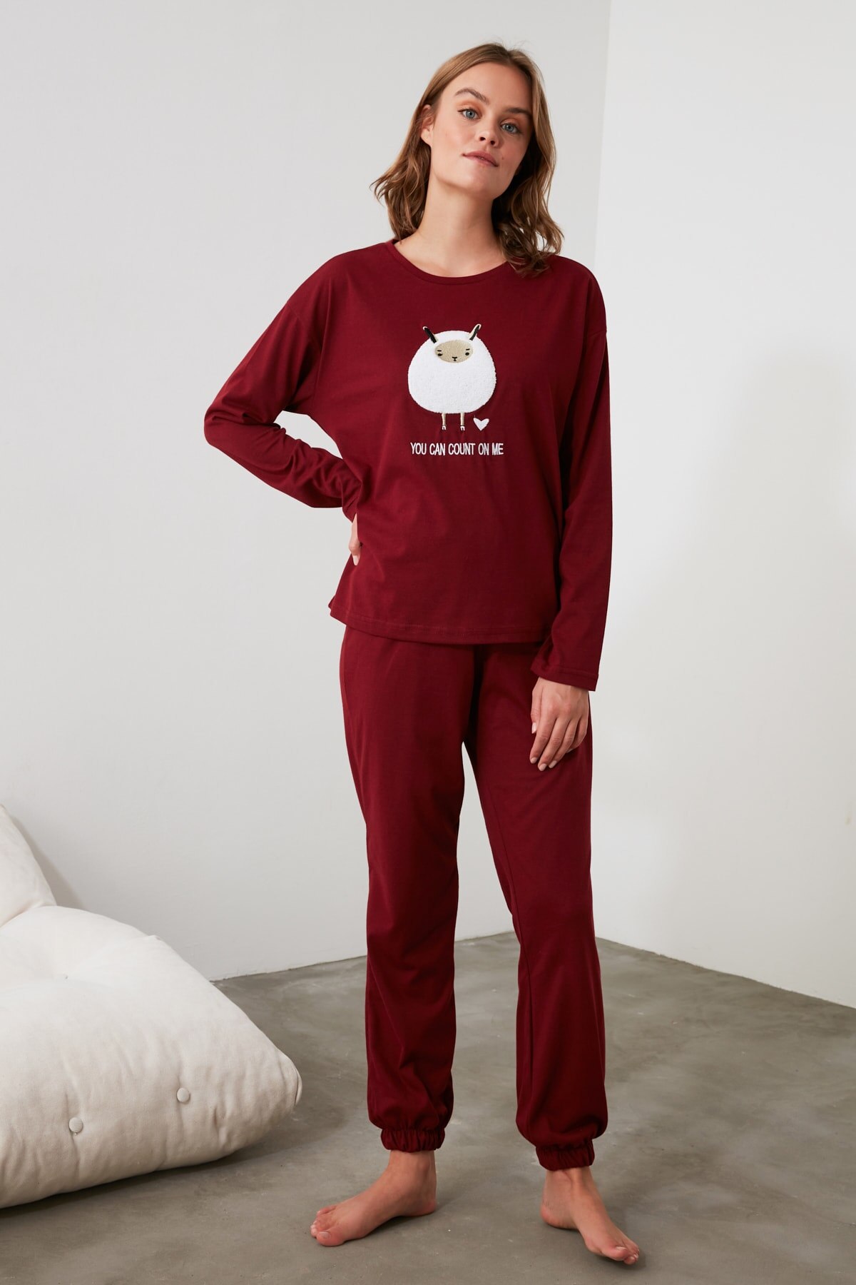 Trendyol Embroidered Knitted Pajama set THMAW21PT0575