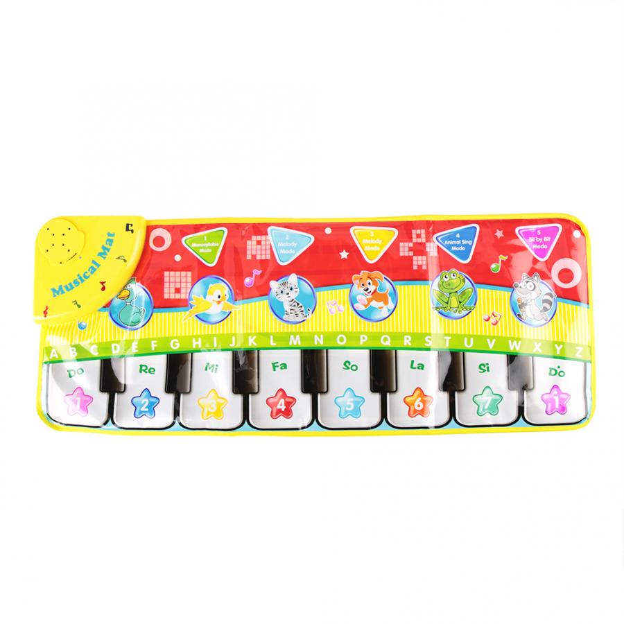Elektrische baby muziekmat, dierenmat, kruipende piano, tapijt, russisch leren, engels, educatieve kindermat: 70 x 27cm engels