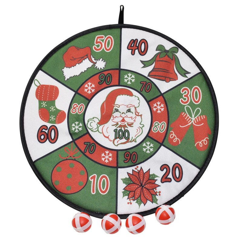 Cartone animato a doppia faccia DartBoard lanciare palline appiccicose Sport al coperto giocattolo famiglia gioco interattivo dardo regalo di natale per bambini: Christmas B