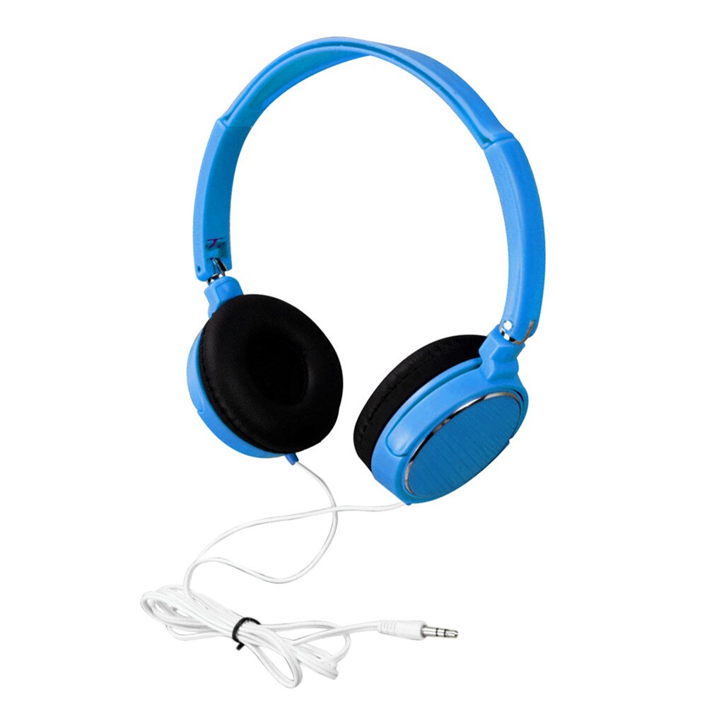 #H30 Gaming Music Wired Headphone Stereo Audio Headset Earphone Big Earmuff headfone with Microphone 3.5MM Wired Connector: Sky Blue
