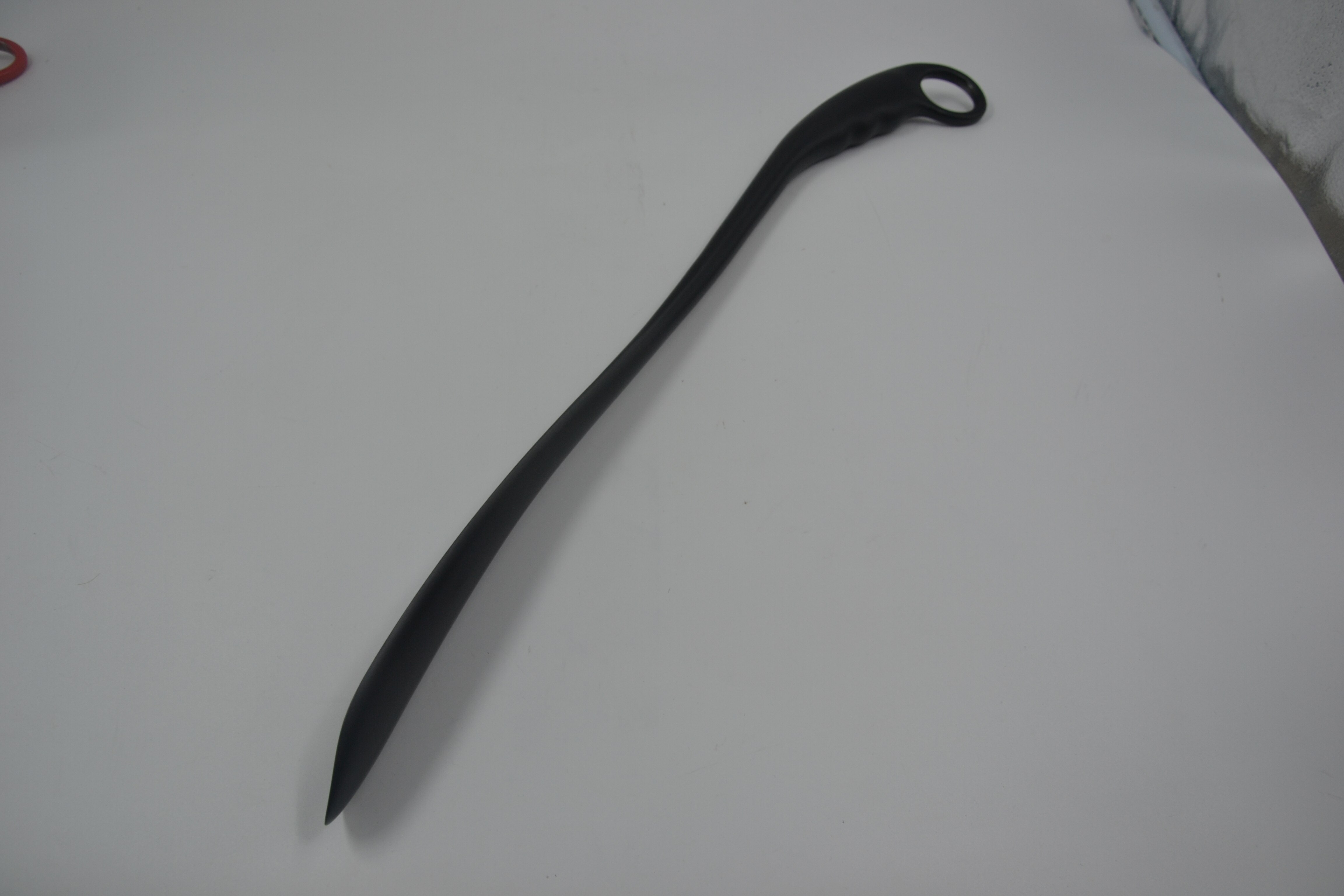 52cm Aluminium Alloy Shoe Horn Long Metal Shoe Spoon Convenient Wear Stainless Steel Shoe Horn: Black