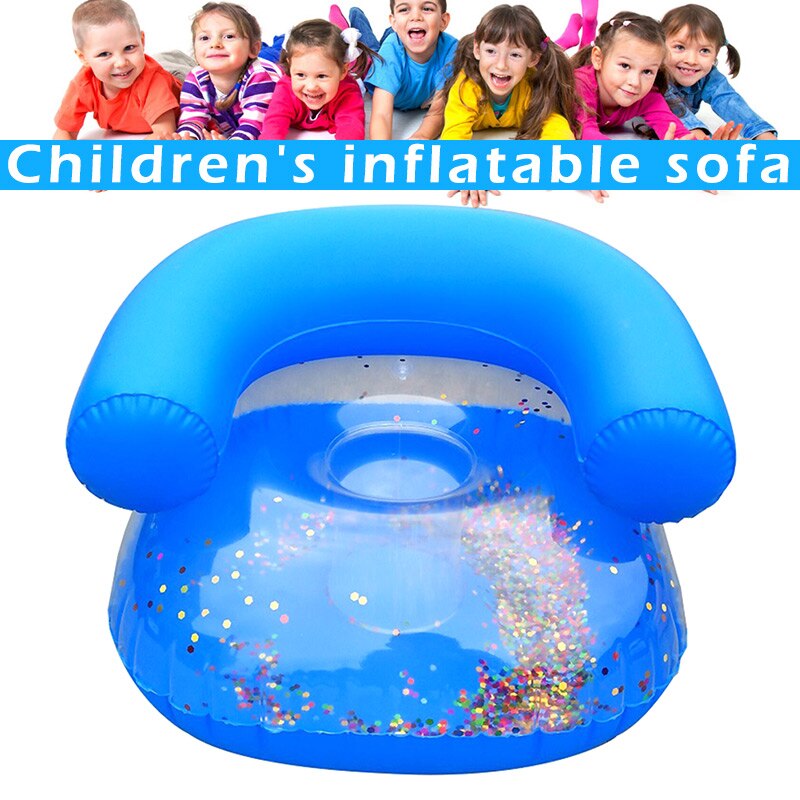 Kids Inflatable Sofa Baby Sitting Chair Sequin Kids Bath Learning Seat DO2