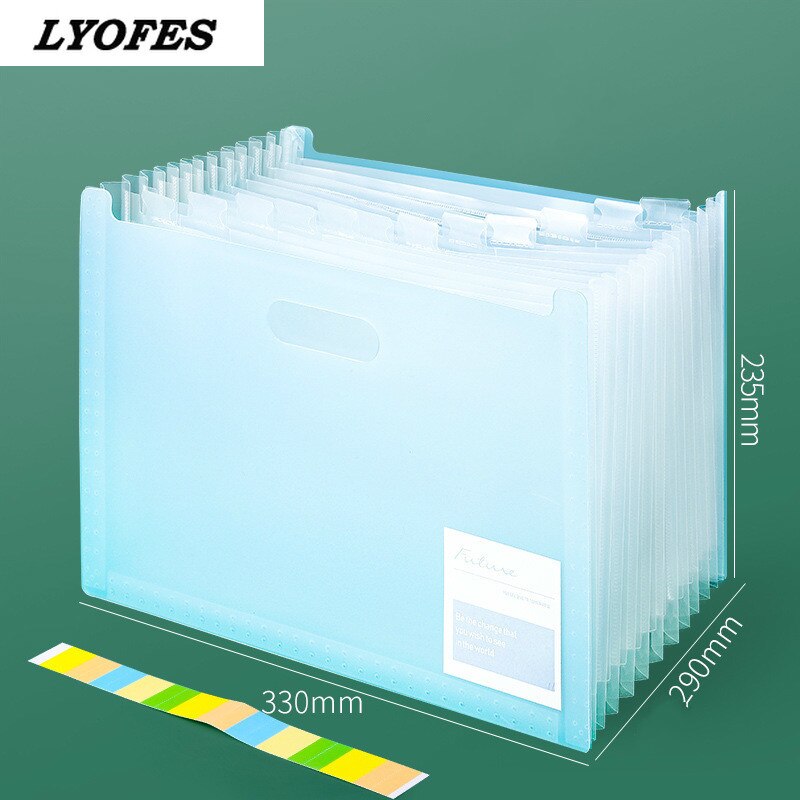 High Capacity A4 File Folder School Document Organiser Envelopes Desk Storage Student Paper Expanding Office Receipt: B-bule