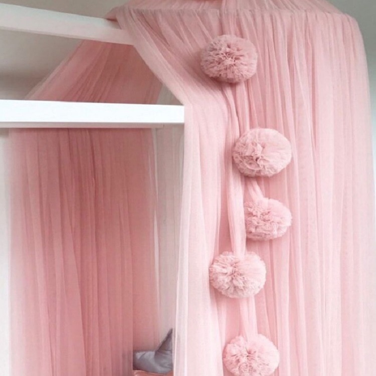 Boule décorative suspendue en mousseline de soie, accessoires de moustiquaire de tente avec boule suspendue, décoration murale de chambre