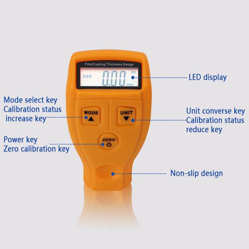 GM200 Coating Schilderij Diktemeter Tester Ultrasone Mini Vernis Film Coating Measure Voor Auto Verf Meter Dikte Gauge