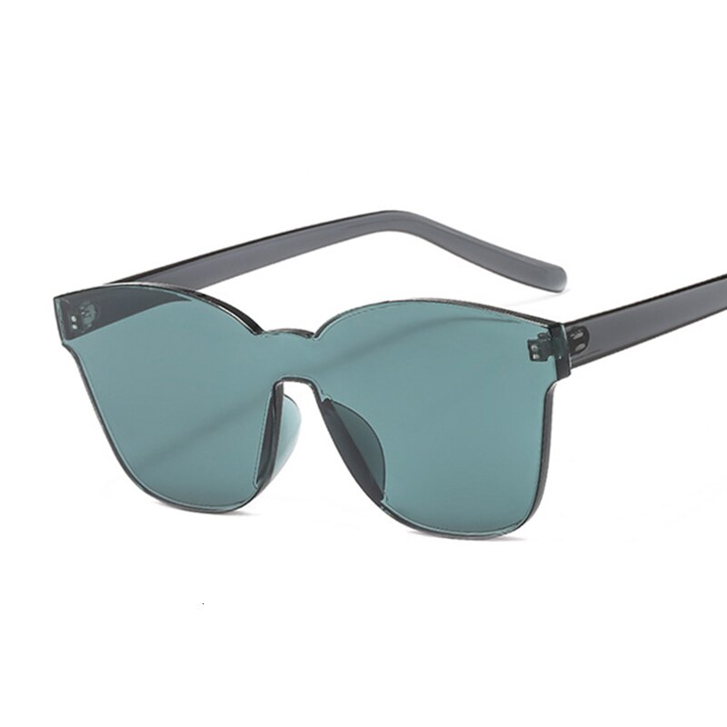 Vierkante zonnebril zonder montuur voor dames, luxe merkbrillen, snoepkleurige spiegel oculos de sol