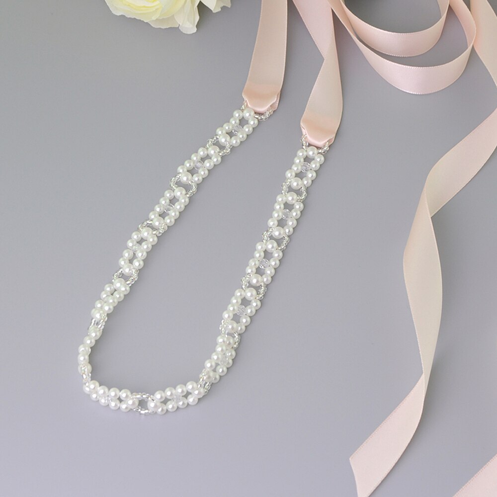 Trixy s246 pérolas faixas cinto de casamento cristal nupcial faixa marfim pérolas miçangas cinto nupcial faixa vestidos de casamento acessórios: baby pink