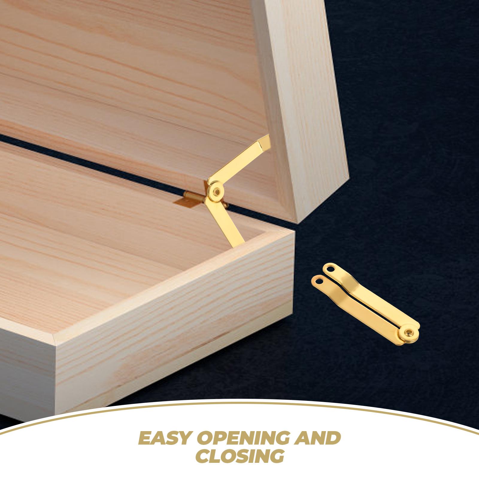 Bisagras para cajas de madera, tapa de soporte de , bisagra de caída en el pecho, caja de joyería de juguete de hierro con bloqueo, bisagras de caja de madera, 6 uds.