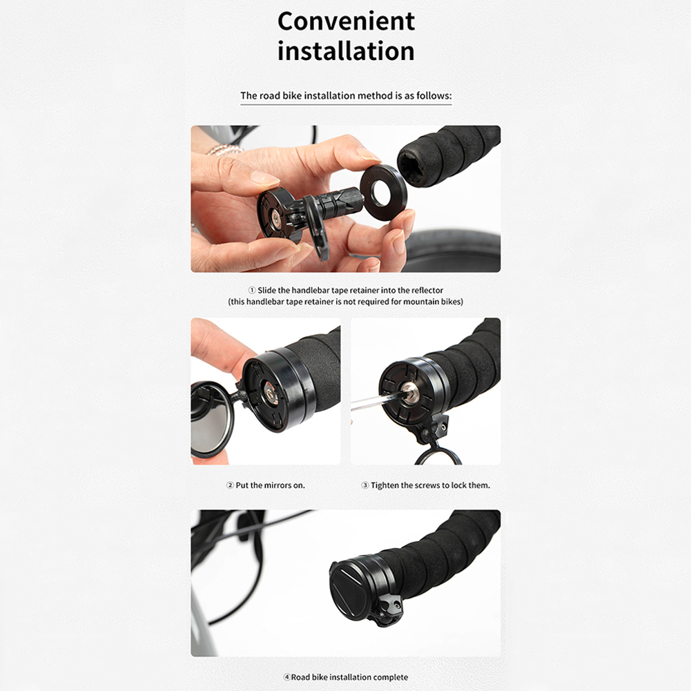 Sykkelstyre konvekst speil justerbart roterbart sykkelstyreplugg bakspeil hd til mountainbike landeveissykkeltilbehør