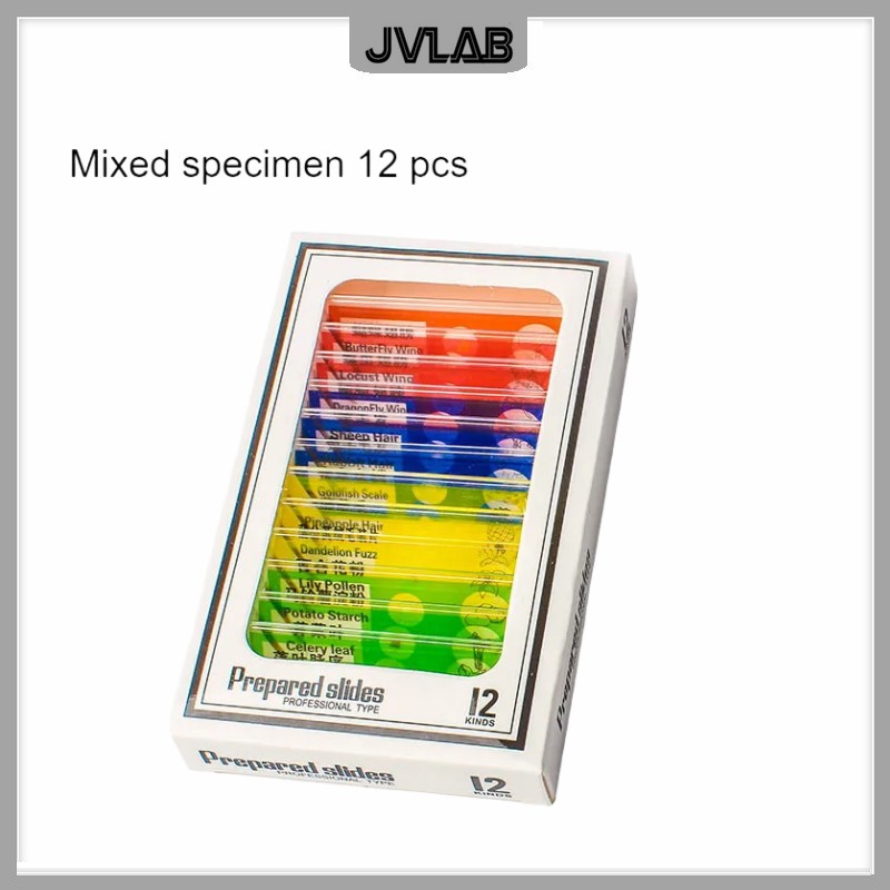 Microscope Slides 12 Children's Standard Microscope Special Plastic bio-slice Specimen Animal Insect Plant Flower Sample Slice