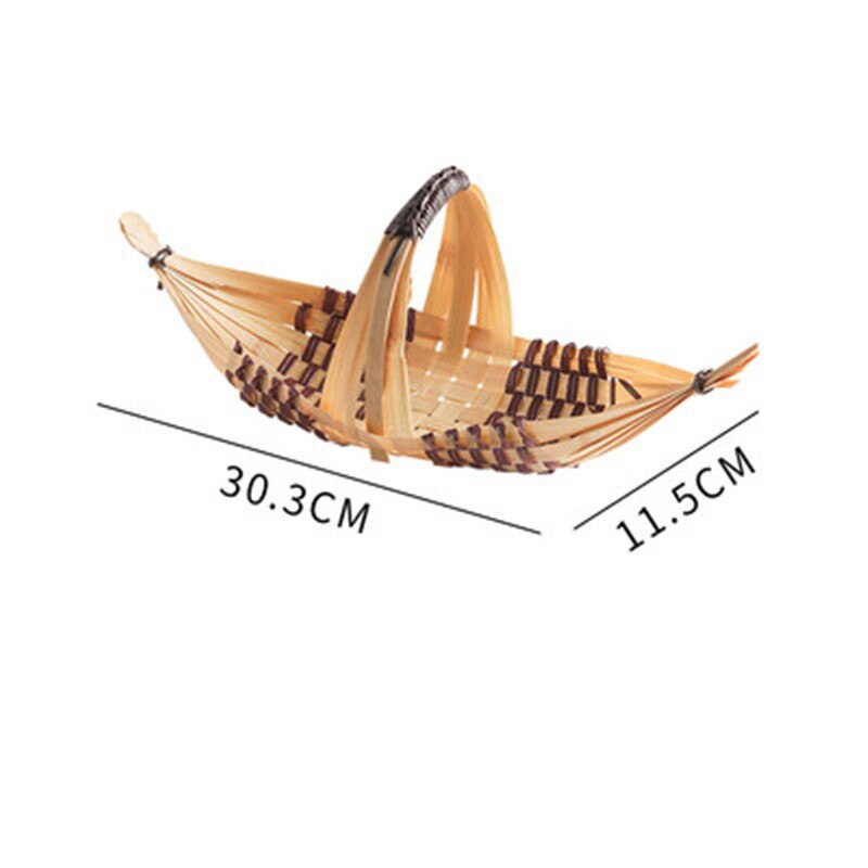 Geweven Producten Handgemaakte Bamboe Mand Boerderij Servies Sashimi Plaat Decoratie Japanse Bamboe Bento Sushi Zeevruchten Boot: 1