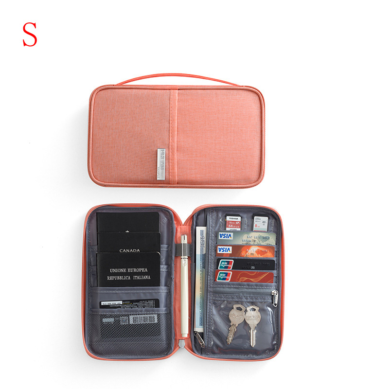 Waterproof Business card holder Passport package Credit Card ID Holders Wallets Travel Cardholder Card pack Clutch bags: Orange pink S