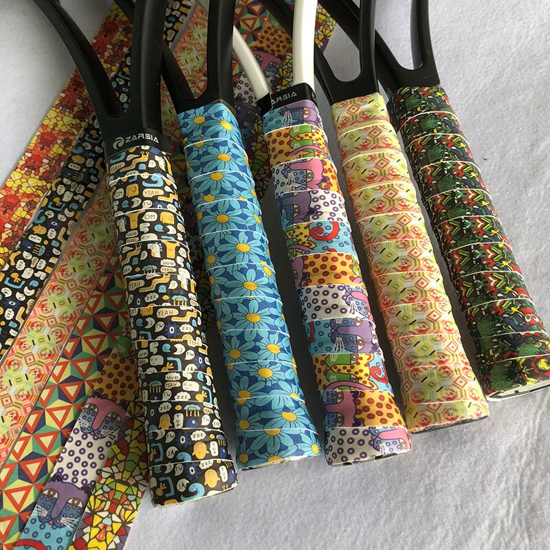 3 pcs Retail ZARSIA Printing EVA-Kiel racket overgrips, viskeuze badminton grips sticky Anti-slip tennis zweetbandjes