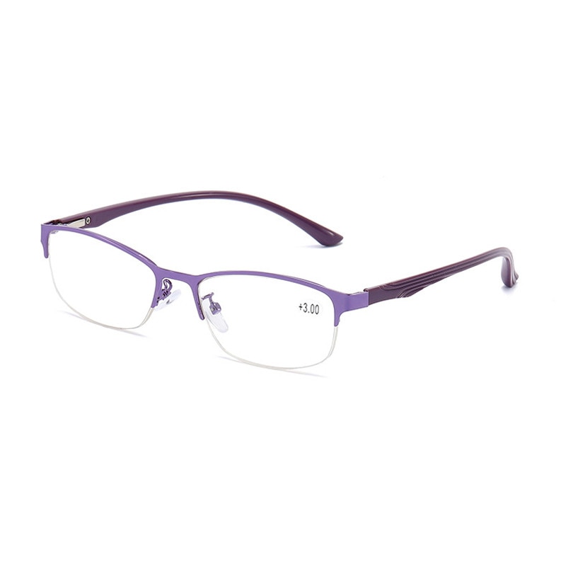 Elbru  tr90 metalen half montuur leesbril dames spring been hyperopie bril op sterkte  +1.0+1.5+2.0+2.5to+4.0