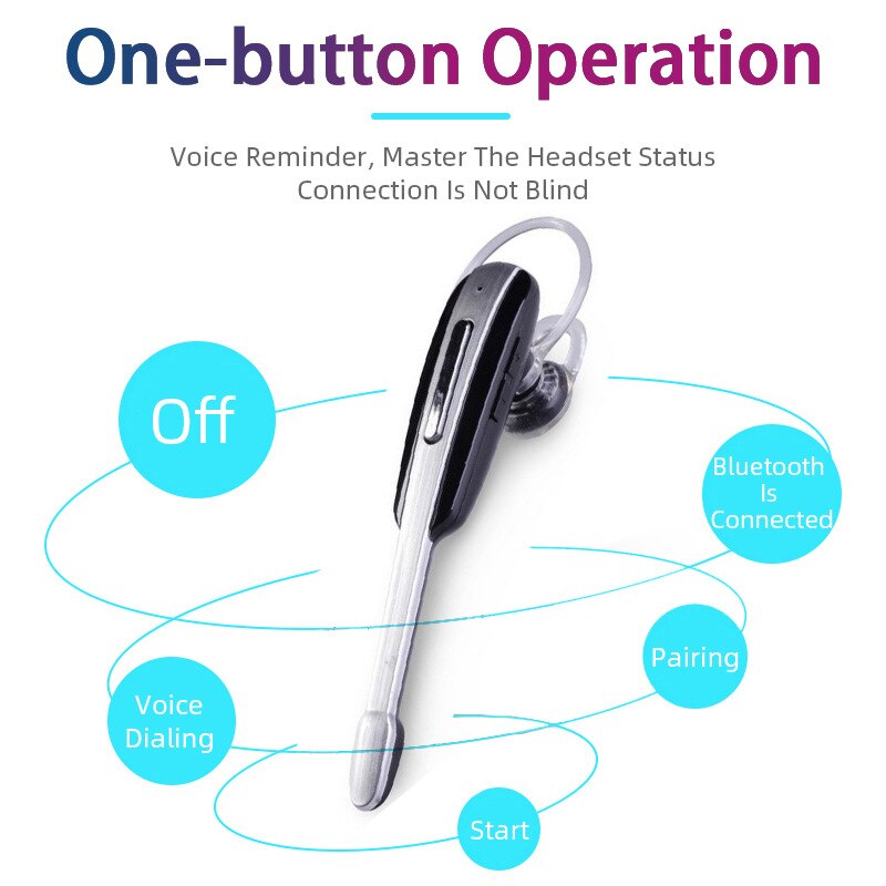 Kebidu fone de ouvido sem fio portátil, estéreo, esportivo, de negócios, com microfone para smartphone, bluetooth
