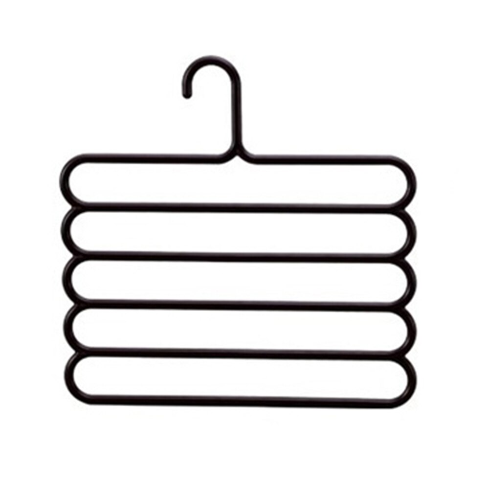 1 pcs Multi-purpose Clothes Hanger Practical 5 Layers Pants Hanger Scarf Tie Rack Space Saving Clothes Hanger home Organizer: Bistre