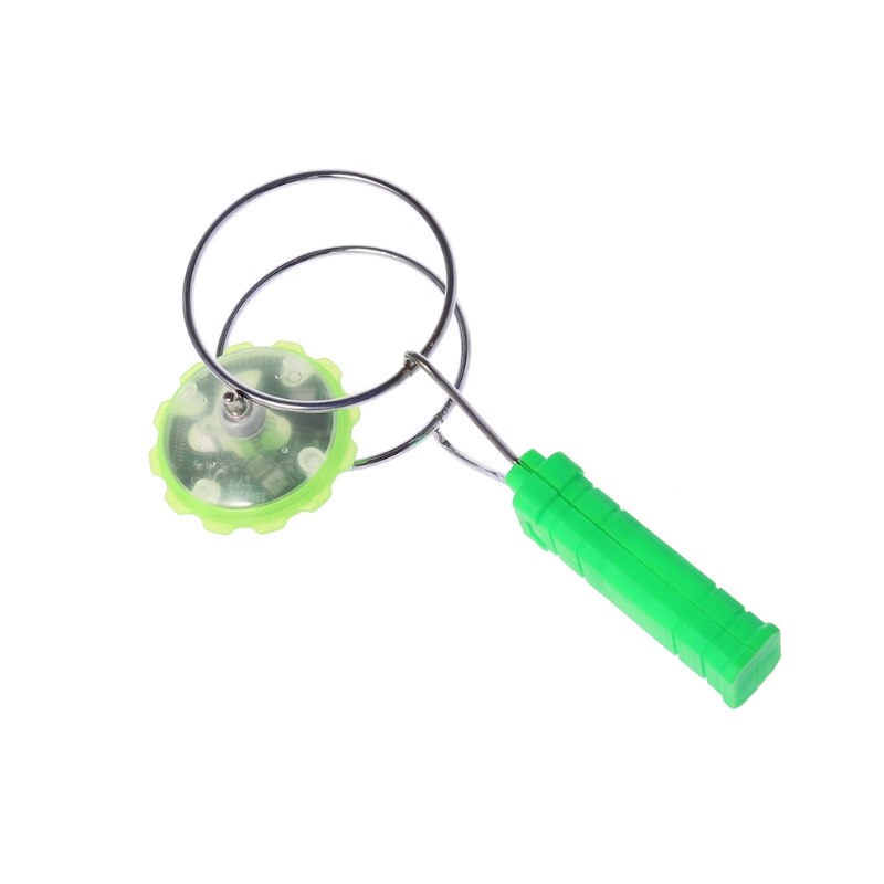 Magnetic Gyro Wheel Magic Spinning LED Colorful Light Gyro YoYo Toys Kids Birthday Children Classic Toy: Green