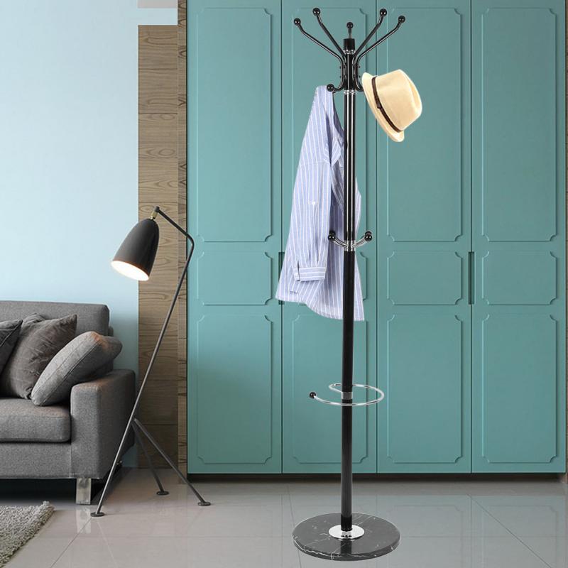 Coat Rack Multifunction Clothes Tree Marble Base Hanger Organizer Hook Stand Purse Handbag Home Bedroom Clothes Storage Rack HWC