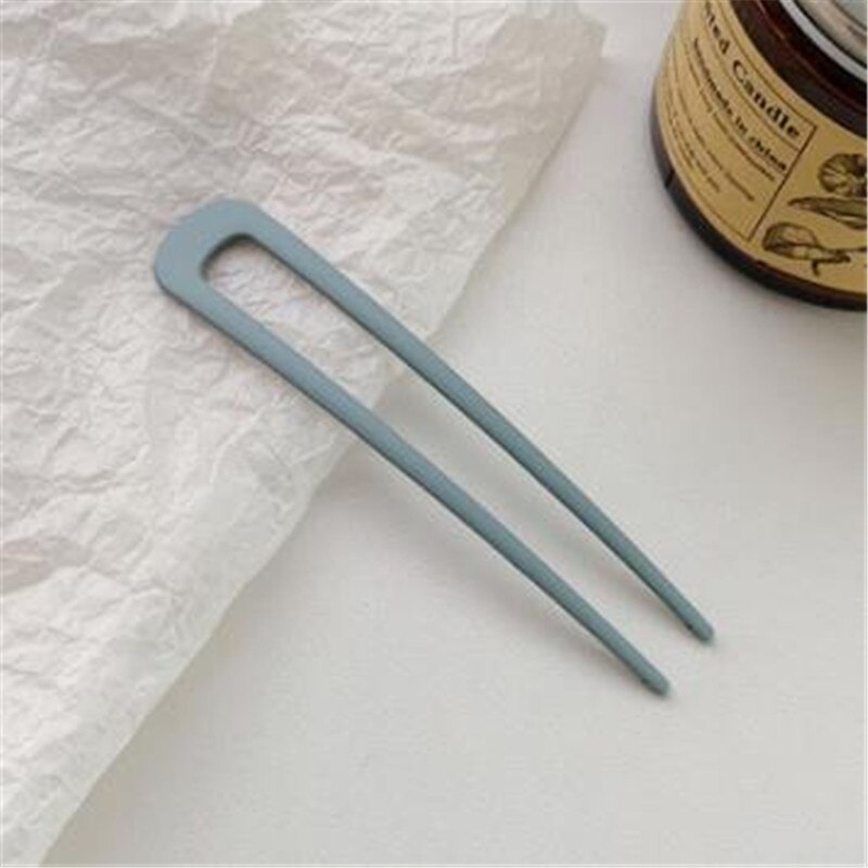 Horquilla en forma de U para el pelo para mujer y niña, pinzas para el pelo en forma de U de estilo francés, pasadores de varillas en U de concha de tortuga, accesorios de peinado: light blue