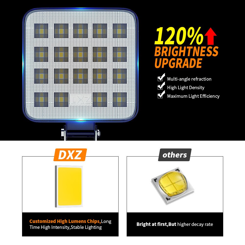 Luz Led de trabajo para camiones y Tractor, foco reflector LED de 87W/69W/57W, 12 voltios, luces de trabajo para 4x4 ATV, todoterreno, luces antiniebla de 24V