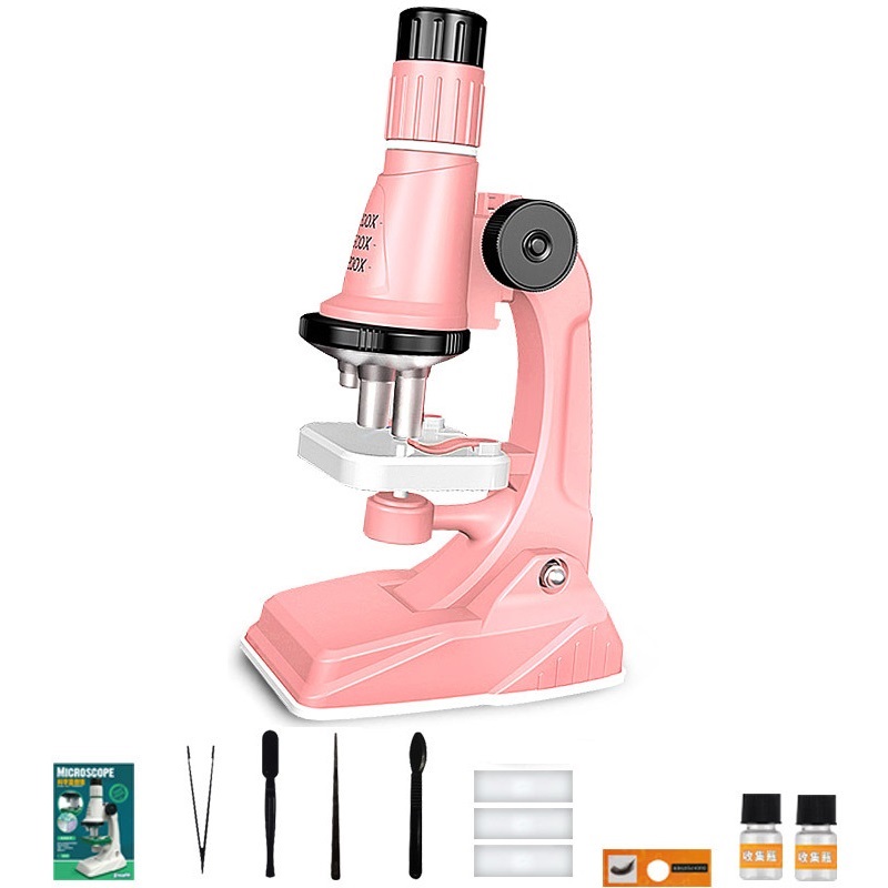 Kit de microscopio para niños 200x 600x 1200x, juguete de tallo de ciencia biológica, microscopio de bolsillo educativo para escuela y hogar con luz LED