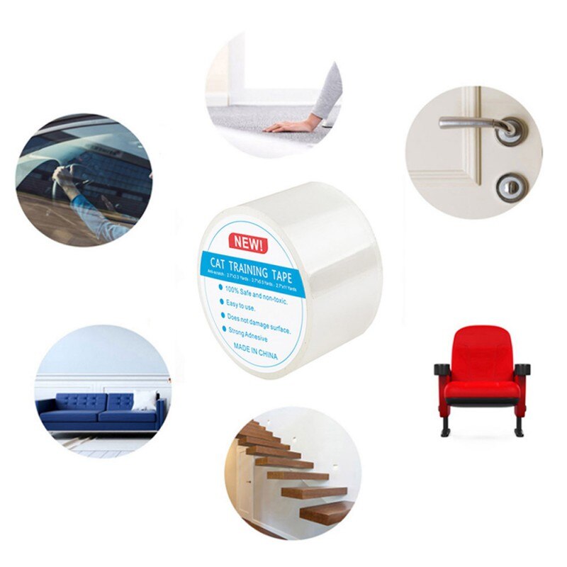 Antikrastape tegen katten, antikrastape op rol, transparante sticker tegen kattenkrabben voor meubels, bank, deur en tapijt.