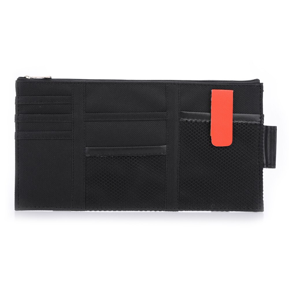Car-styling Car Sun Visor Card Package Holder Multifunction In-Car Pocket Organizer Pouch Bag Pocket Auto Tidying Accessories: Black