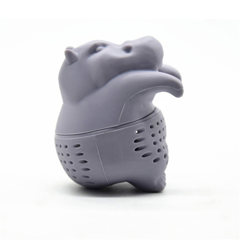 Mooie Siliconen Luie Luiaard/Hippo Thee-ei Zwart Theezeefje Losse Leaf Spice Thee Brouwen Gereedschap Drinkwares