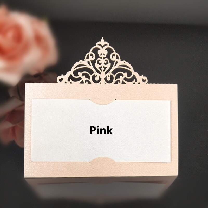 100pcs DIY Seat card Party table decoration Place Cards Party Table Name Card Guest Place Cards Wedding Decor party Supplies 8Z: pink