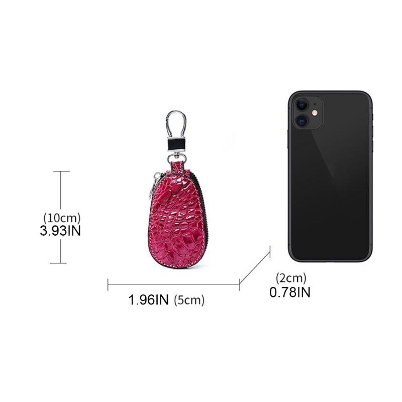 Draagbare pu leren autosleutelhouder portemonnee tas sleutelhanger portemonnee