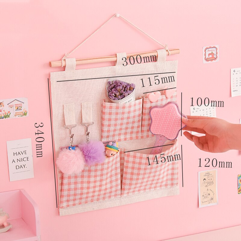 4 Pockets Over The Door Magazine Storage Pockets Wall Door Closet Hanging Organizer Bag