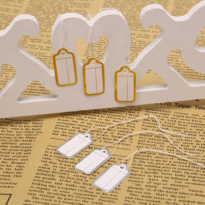 ¡Novedad de 200 Uds! Etiquetas de precio, etiqueta de papel para precio de joyería, tarjetas rectangulares, etiquetas en blanco