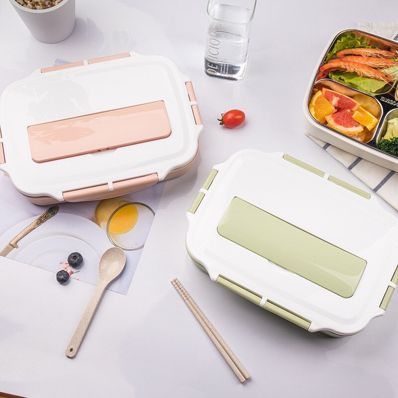 304 stainless steel divided lunch box heat preservation student fast food box bento box kindergarten anti sealed fast food