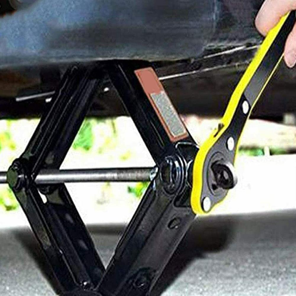 Auto Labor-saving Jack Ratchet Wrench With Adapter Scissor Jack Garage Tire Wheel Lug Wrench Car Handmade Labor-saving Wrenchs