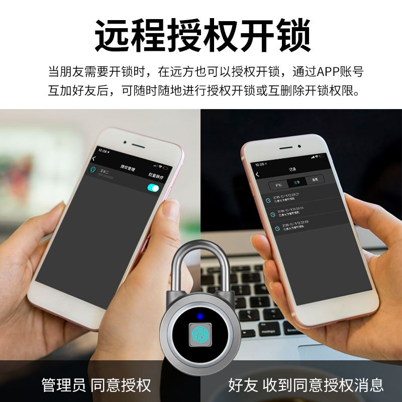 Factory direct smart door locks Bluetooth fingerprint padlocks Bluetooth electronic locks luggage fingerprint locks anti-theft l