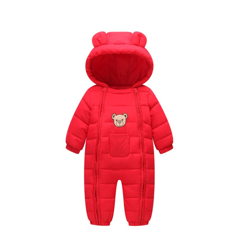 freundlicher Unten Jacke Baby Strampler Herbst Winter Jungen Overall Mädchen Kleidung Niedliche Bären Ohren Kleinkind zur Seite fahren freundlicher Insgesamt: verrotten / 9m