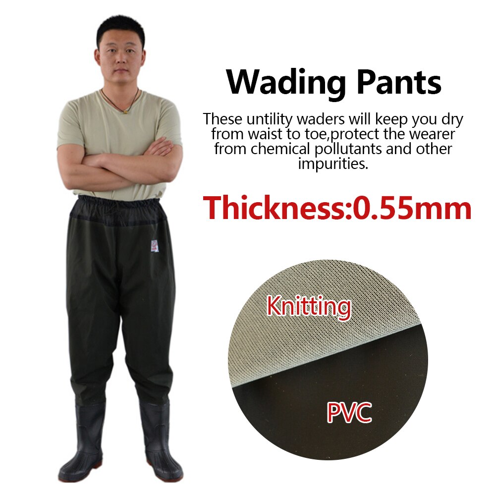 Fly Fishing Wading Pant Fishing Waders Pants Portable Breathable Waterproof Overalls Boots Clothes Stocking Foot for Men Women