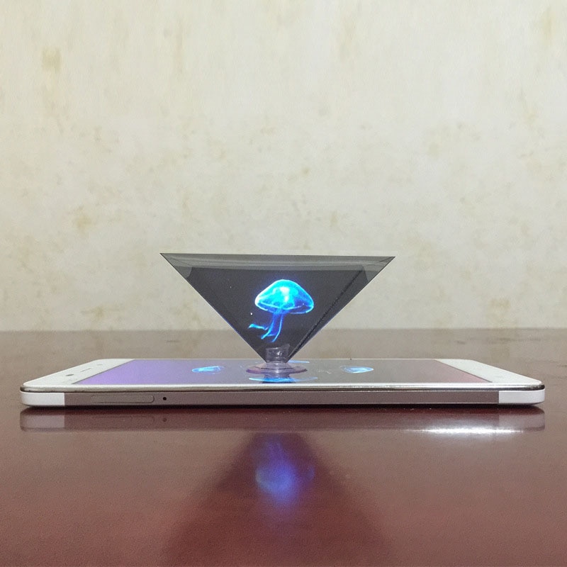 Nouvellement 3D hologramme pyramide affichage projecteur vidéo support universel pour téléphone Mobile intelligent