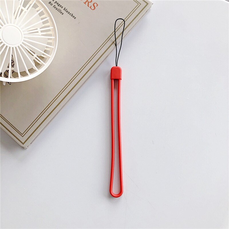Liquid Soft Rubber Silicone String Wrist Lanyard for Keys Mobile Phone Charm Strap for iPhone Samsung Huawei Finger Ring Pendant: Red