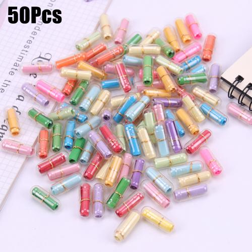 50Pcs Love letter capsule paper roll wishing bottle Clear Wish Bottle Blank Letter Paper Message Envelope Love Pill: Default Title