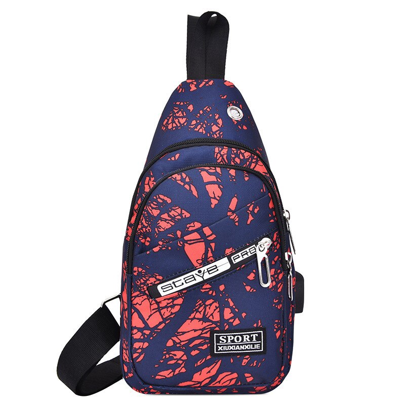 Male Shoulder Bags USB Charging Crossbody Bags Multifunctional Canvas Theft Chest Bags Short Trip Messengers Bag: 16