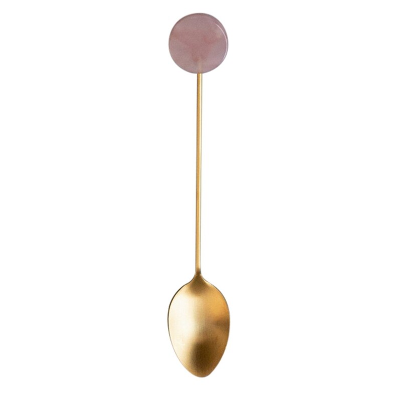 Stainless Steel Coffee Small Stirring Spoon Simple Acrylic Gold-plated Geometric Shape Dessert Spoon: P4
