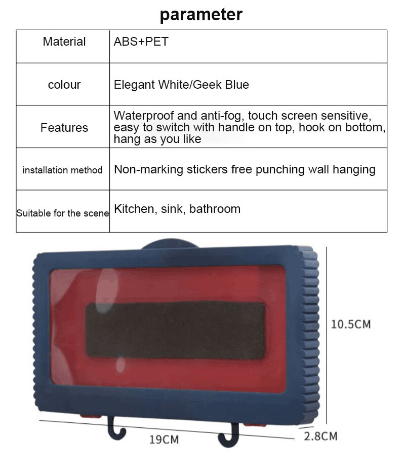 Douche Téléphone Boîte de Bain Coque De Téléphone Étanche Joint Protection Écran Tactile Mobile Support Pour Téléphone Pour Cuisine Mains Libres Gadget