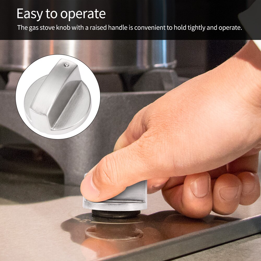 Universal Silver Gas Stove Knobs Cooker Oven Control Switch (6MM 90°) Gas Cooker Accessories Assembly Button