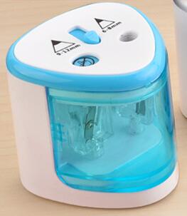 Automatic Pencil Sharpener Two-hole Electric Touch Switch Pencil Sharpener Stationery Home Office School Supplies: Blue