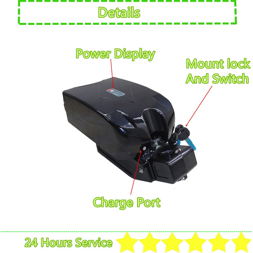 Frog Seat Post Ebike Battery Box 24V 36V 48V 52V Mountain Bike City Bike Folding Bike Battery Box 40 50 52 56 60 65 pcs 18650